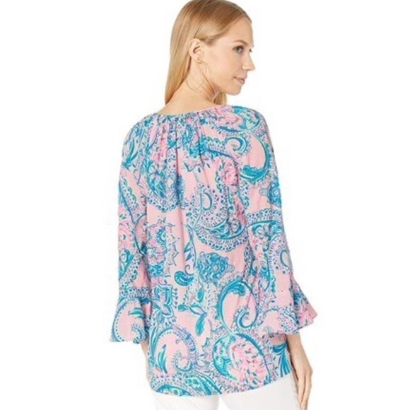 Lilly Pulitzer Willa Flounce Sleeve Top Size XXS - Picture 3 of 13